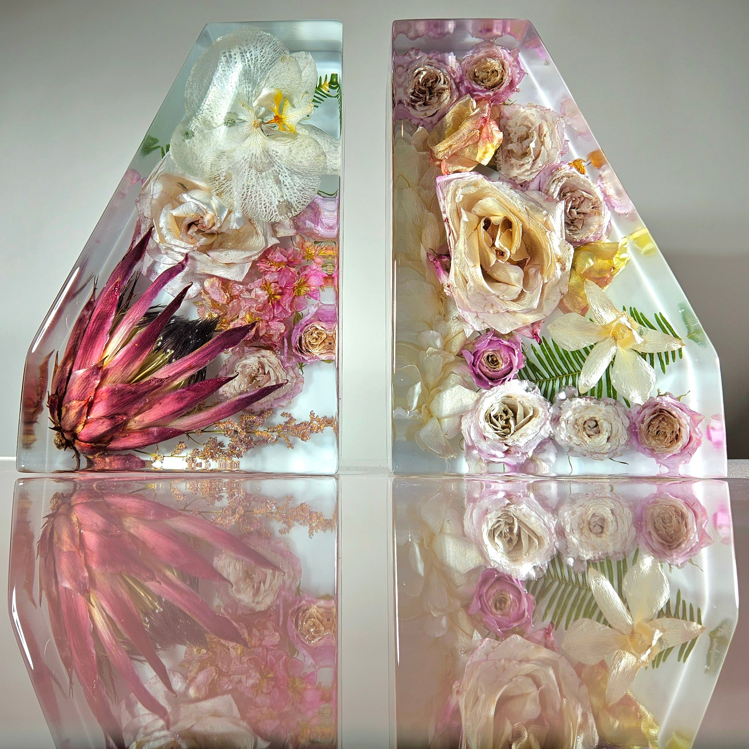 Eternal Flower Bookends, good Resin Bookends