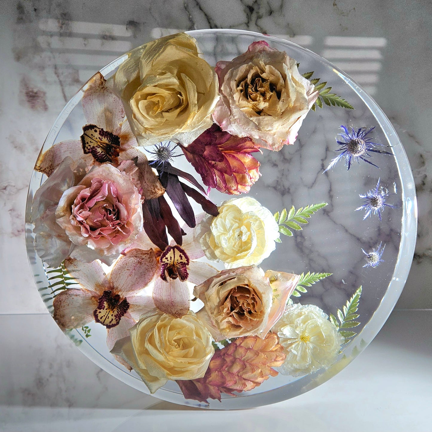 14" Round 3D Resin Wedding Bouquet Preservation Keepsake Gift Save Your Wedding Flowers Forever