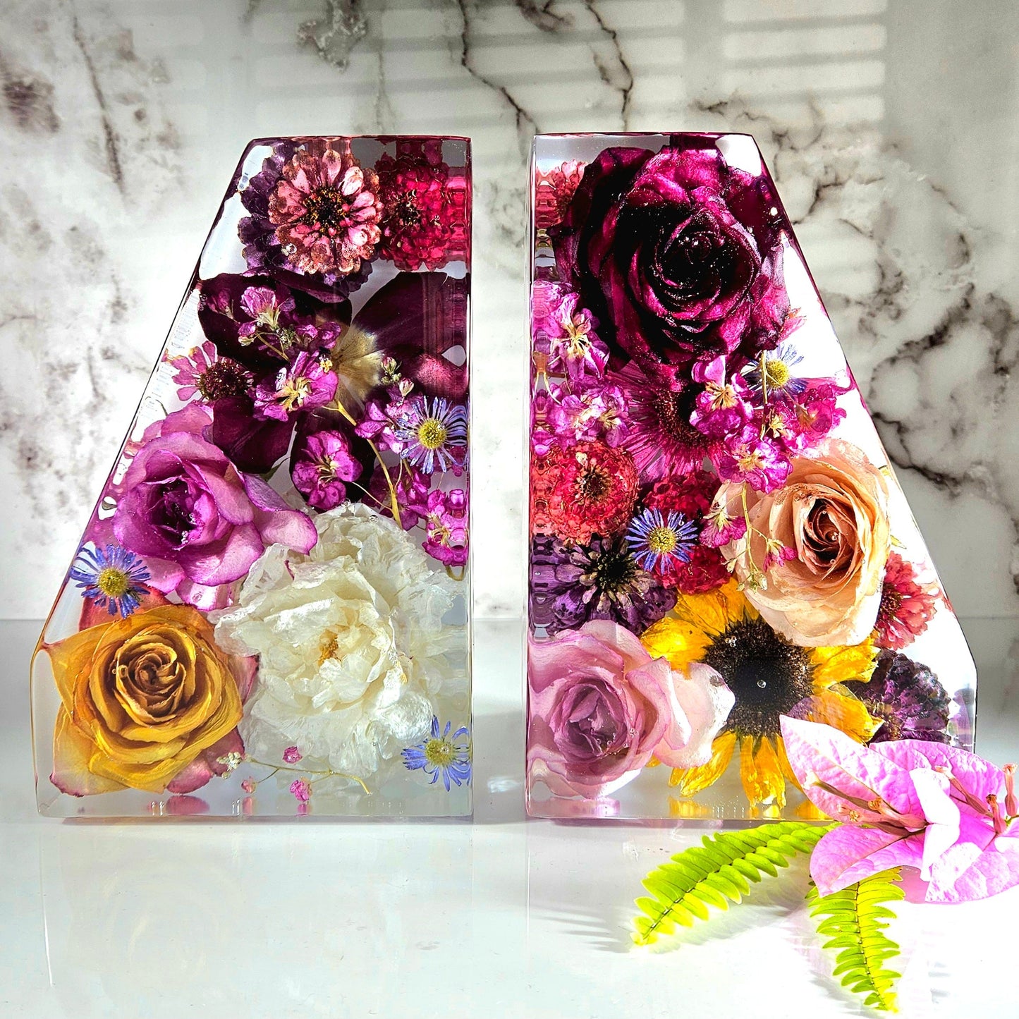 Bookends 3D Resin Wedding Bouquet Preservation Floral Gift Keepsake Save Your Wedding Flowers Forever