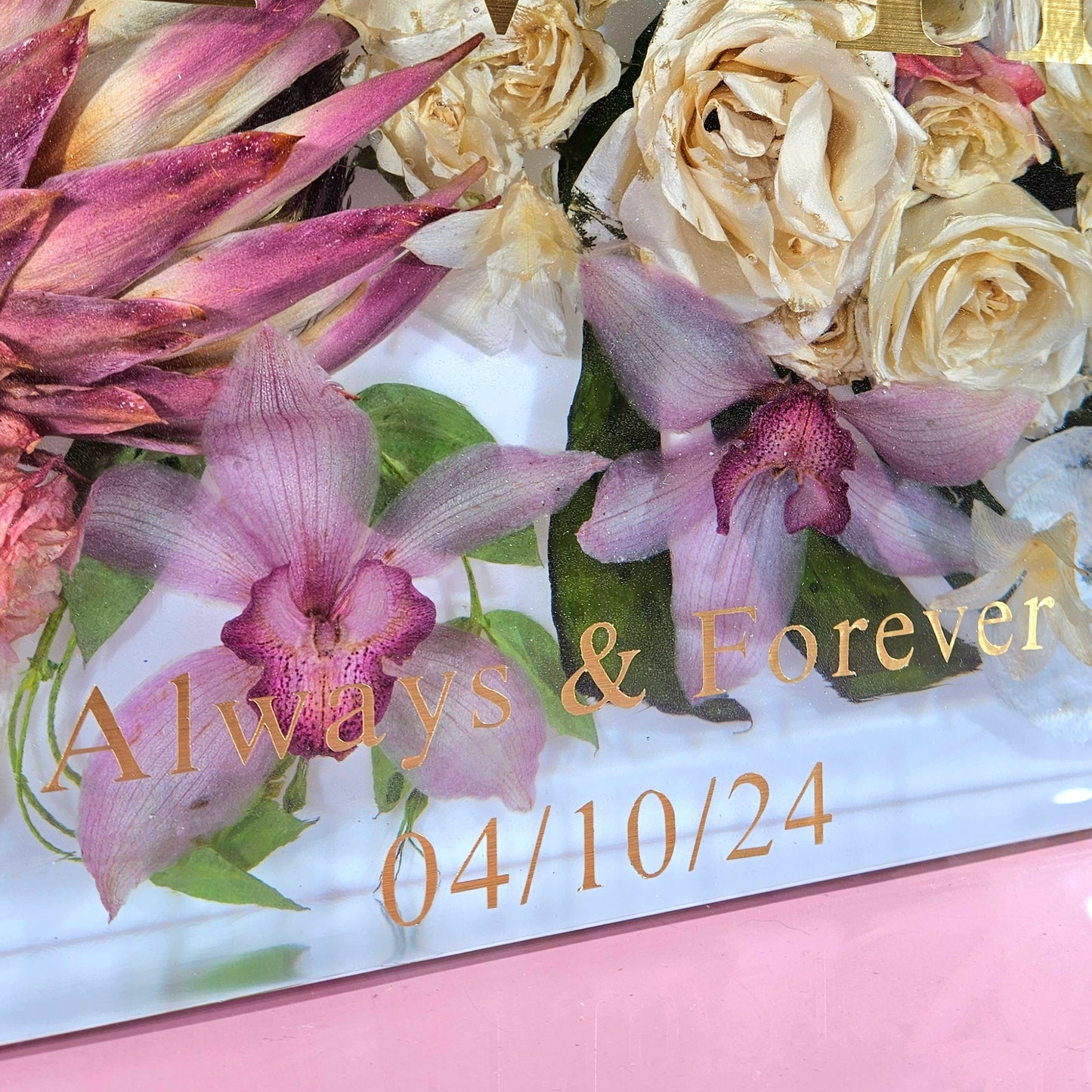 Extra Large 18x24" Tropical Rectangle Resin Wedding Bouquet Preservation Hawaiian Lei Save Your Florals Wedding Gift Keepsake (Copy)