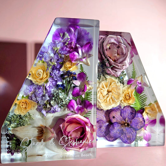 Bookends 3D Resin Wedding Bouquet Preservation Floral Gift Keepsake Save Your Wedding Flowers Forever