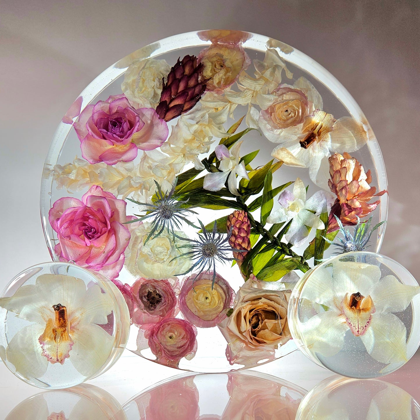 14" Round Extra Large 3D Resin Wedding Bouquet Preservation Keepsake Gift Save Your Wedding Flowers Forever