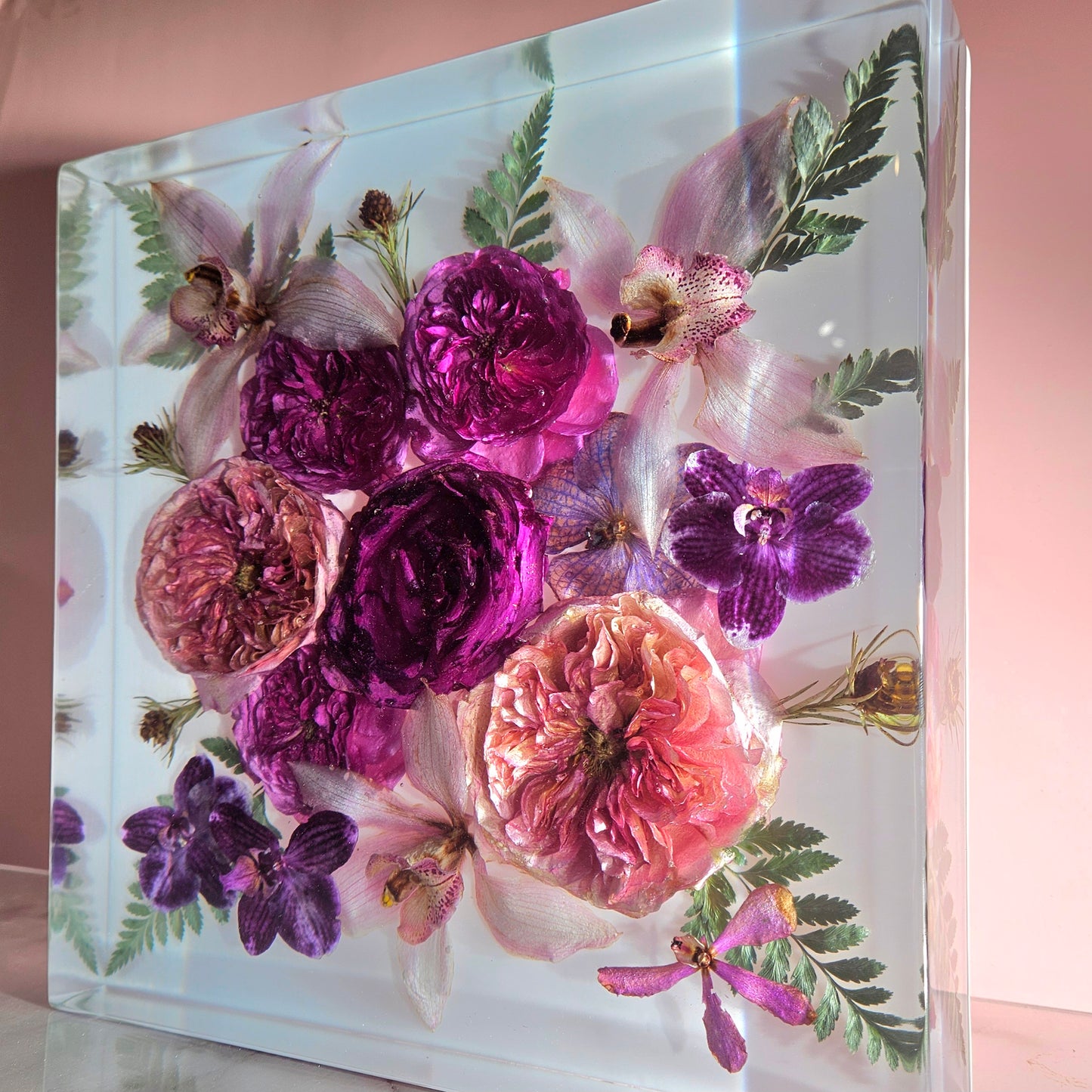 12" x 12" Large 3D Resin Wedding Bouquet Preservation Save Your Florals Wedding Gift Keepsake