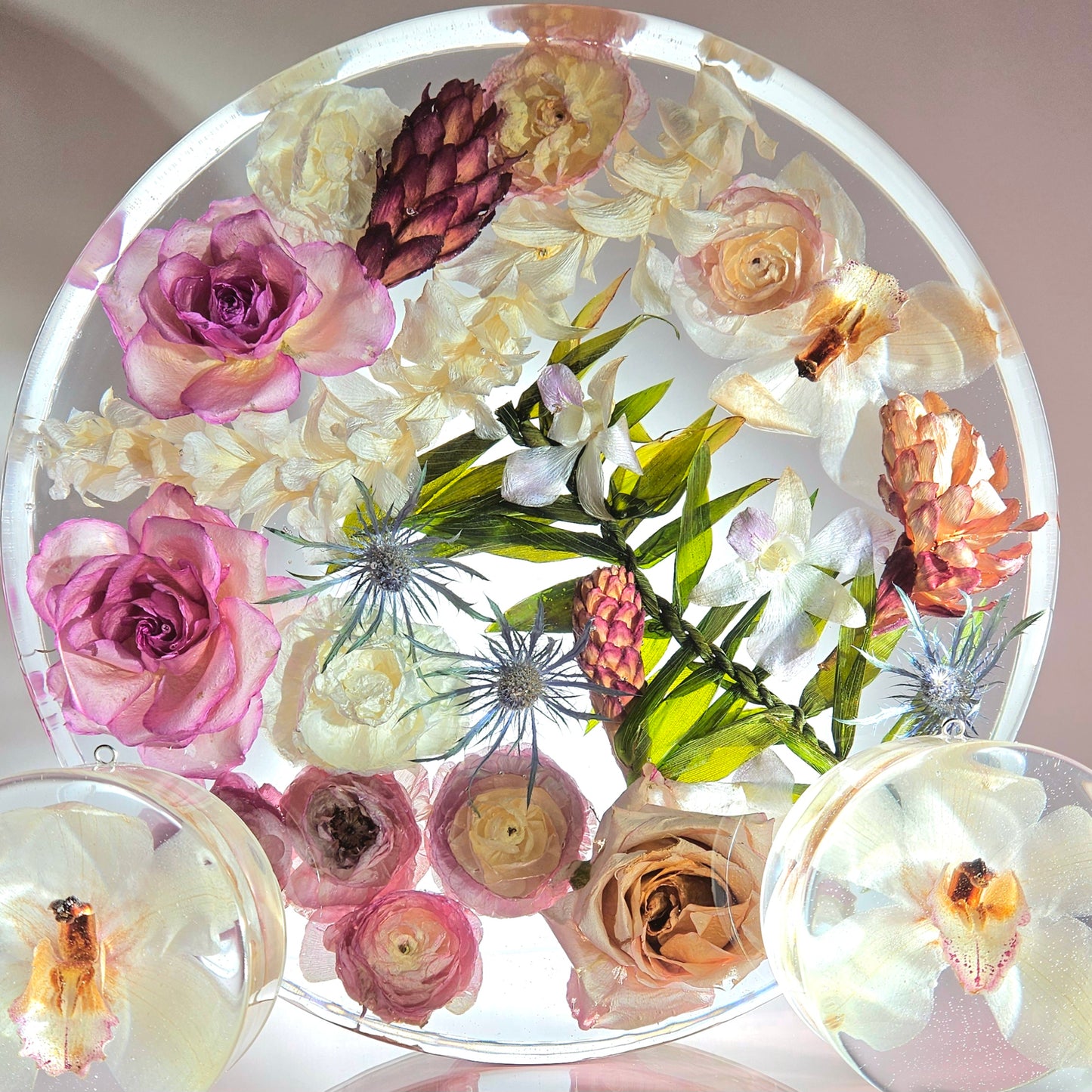 14" Round Extra Large 3D Resin Wedding Bouquet Preservation Keepsake Gift Save Your Wedding Flowers Forever