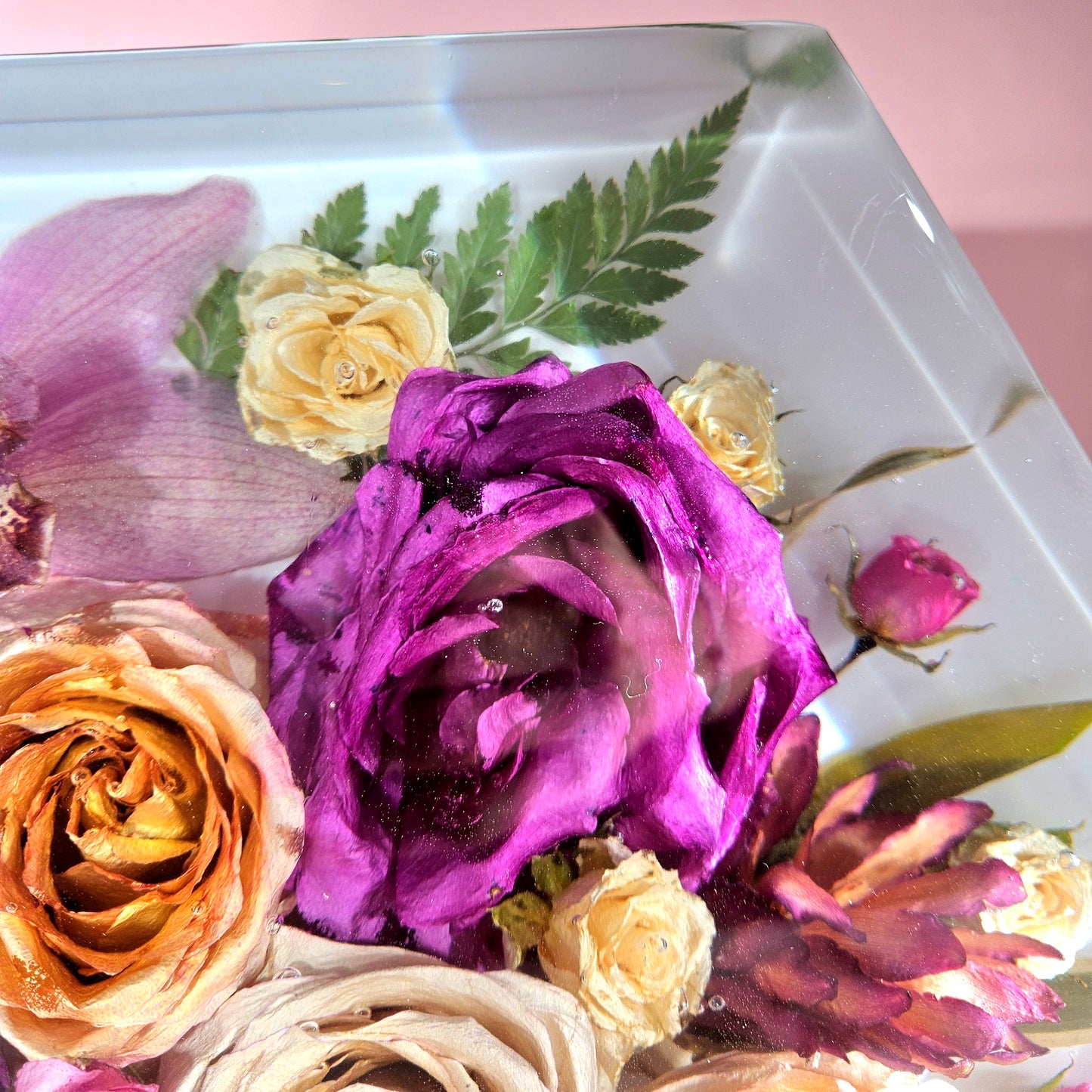 12" Hex 3D Resin Wedding Bouquet Preservation Floral Gift Keepsake Save Your Wedding Flowers Forever