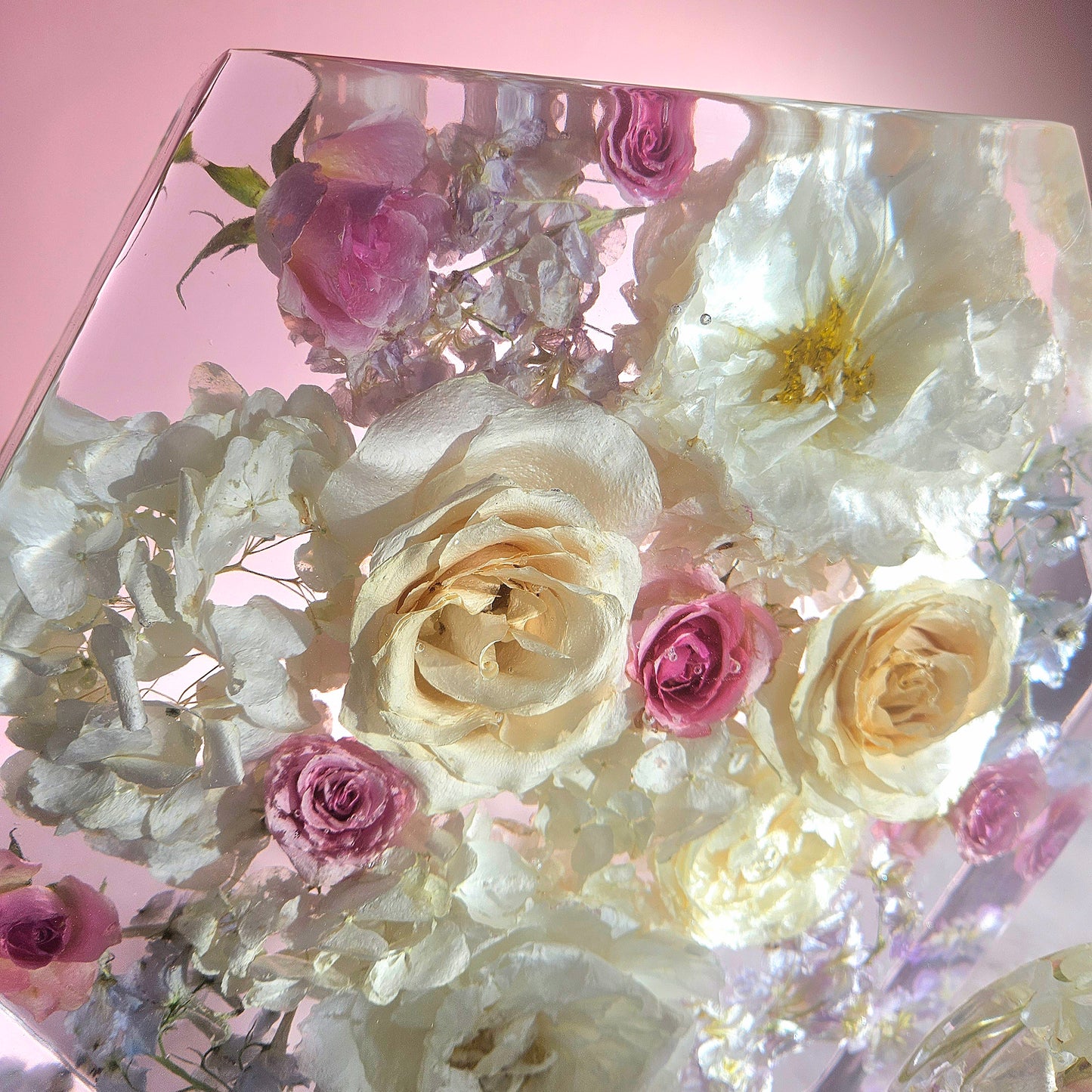 12" Hex 3D Resin Wedding Bouquet Preservation Floral Gift Keepsake Save Your Wedding Flowers Forever