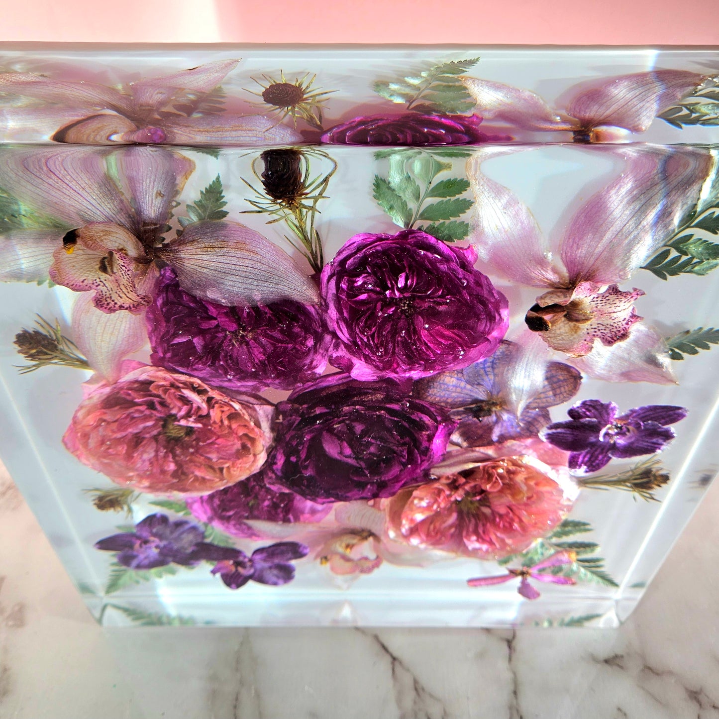 12" x 12" Large 3D Resin Wedding Bouquet Preservation Save Your Florals Wedding Gift Keepsake