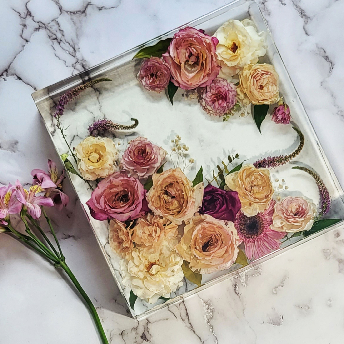 Previously Dried Flowers 9 x 12 Large Rectangle 3D Resin Wedding Bou –  flofloflowery